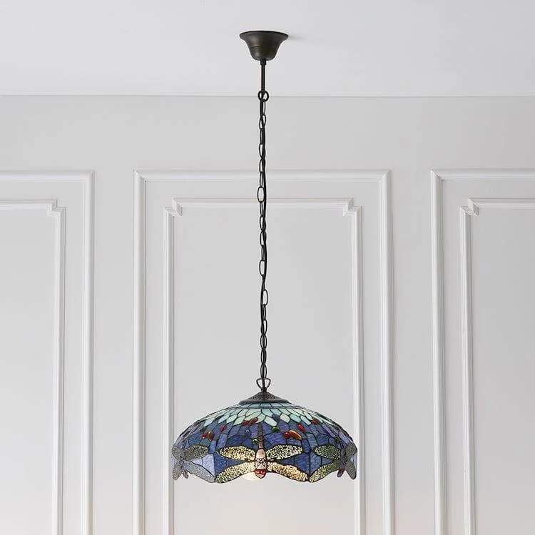 Glass Floor Lamp with Frosted Shades for Soft Diffused LightGlass Floor Lamp with Frosted Shades for Soft Diffused LightBlue Dragonfly Medium Tiffany Ceiling Light - 1 Bulb Fitting
