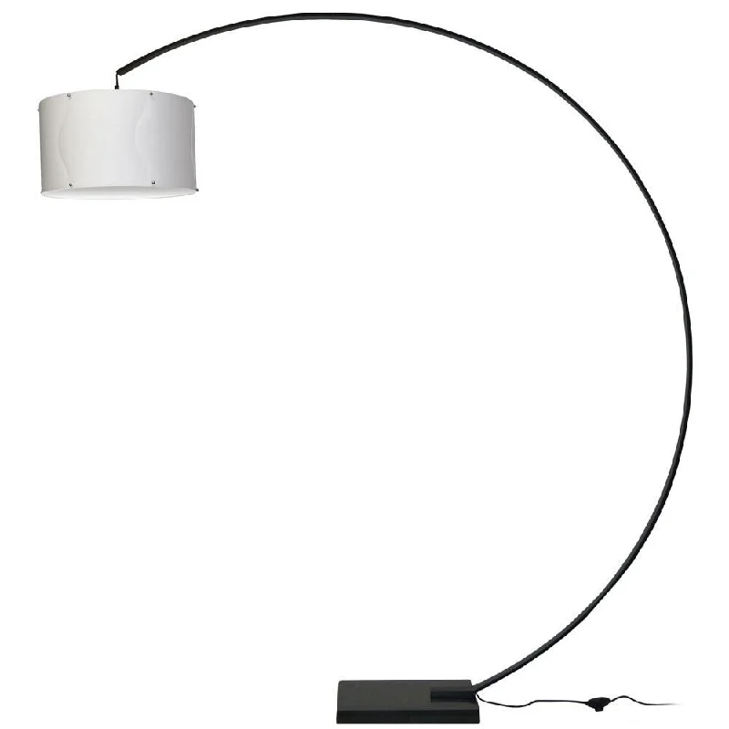 Fabric Floor Lamp with a Linen Shade for a Relaxed AestheticFabric Floor Lamp with a Linen Shade for a Relaxed AestheticDainolite Aluminum Arc Black Lamp with White Shade