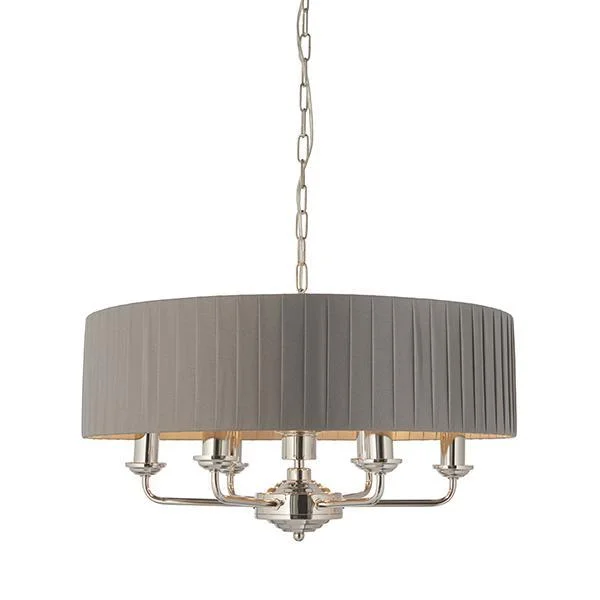 Modern Minimalist Floor Lamp for Contemporary Living RoomsModern Minimalist Floor Lamp for Contemporary Living RoomsEndon Highclere Bright Nickel 6 Light Pendant - Charcoal Pleated Shade Modern Minimalist Floor Lamp for Contemporary Living RoomsModern Minimalist Floor Lamp for Contemporary Living RoomsEndon Highclere Bright Nickel 6 Light Pendant - Charcoal Pleated Shade