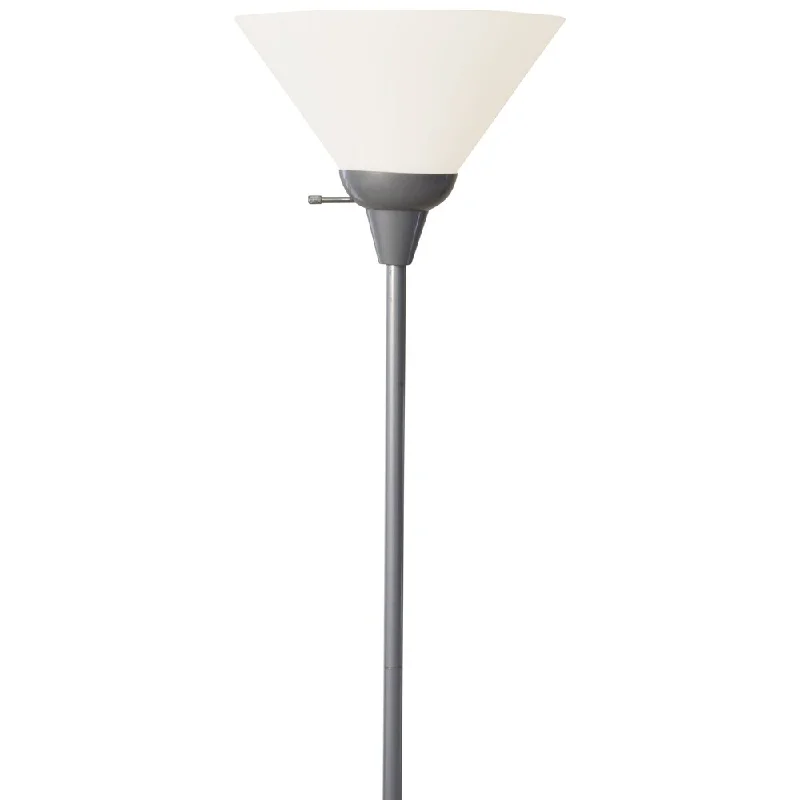 Adjustable Height Floor Lamp for Versatile Lighting NeedsAdjustable Height Floor Lamp for Versatile Lighting NeedsFloor Lamp with White Cone Shade (Silver)