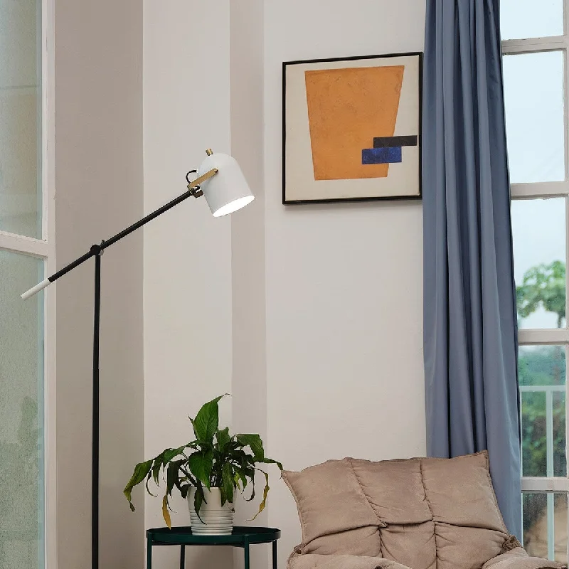 Bohemian Inspired Floor Lamp for Eclectic Home DecorBohemian Inspired Floor Lamp for Eclectic Home DecorFlorence 65" Matte Black Floor Lamp with White Shade - one size Bohemian Inspired Floor Lamp for Eclectic Home DecorBohemian Inspired Floor Lamp for Eclectic Home DecorFlorence 65" Matte Black Floor Lamp with White Shade - one size