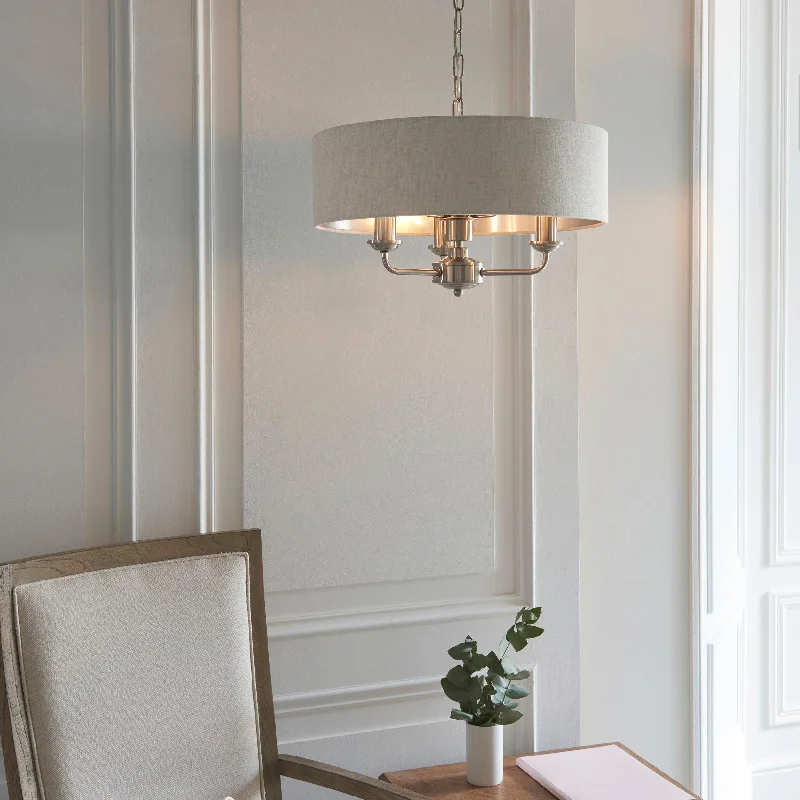 Smart Floor Lamp with Voice Control and Bluetooth ConnectivitySmart Floor Lamp with Voice Control and Bluetooth ConnectivityEndon Highclere Brushed Chrome 3 Light Pendant - Natural Linen Shade Smart Floor Lamp with Voice Control and Bluetooth ConnectivitySmart Floor Lamp with Voice Control and Bluetooth ConnectivityEndon Highclere Brushed Chrome 3 Light Pendant - Natural Linen Shade