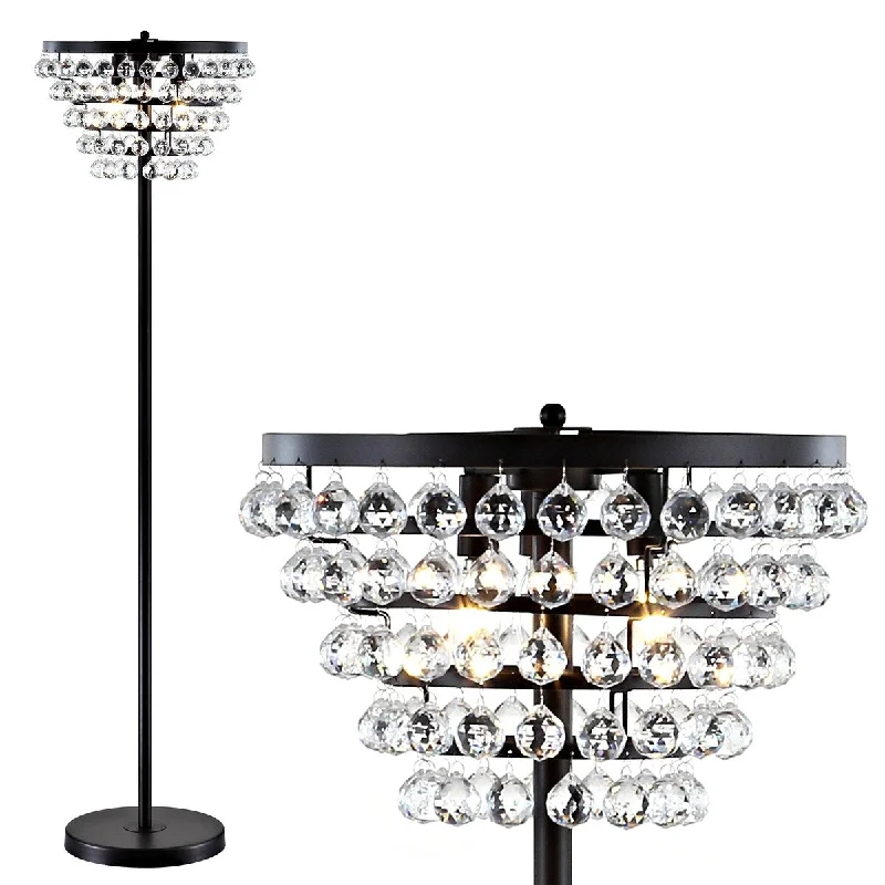 Wood Floor Lamp with Natural Grain for a Warm and Organic FeelWood Floor Lamp with Natural Grain for a Warm and Organic FeelJemma 60" Crystal/Metal LED Floor Lamp, Bronze/Clear by JONATHAN Y - Bronze - 60" H x 16" W x 16" D