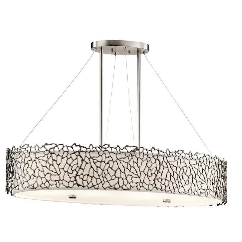 Metal Floor Lamp with a Matte Black Finish for a Sleek LookMetal Floor Lamp with a Matte Black Finish for a Sleek LookKichler Silver Coral Oval Island Ceiling Light