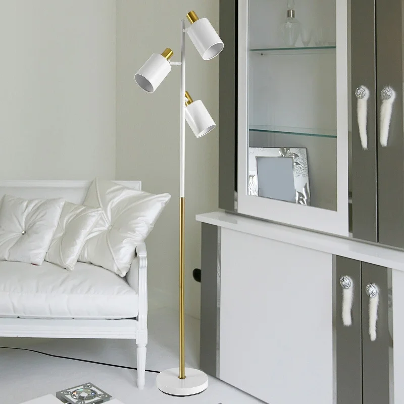 Glass Floor Lamp with Frosted Shades for Soft Diffused LightGlass Floor Lamp with Frosted Shades for Soft Diffused LightLexie 67" Matte White 3-Light Floor Lamp with Pivoting Lamp Heads - one size Glass Floor Lamp with Frosted Shades for Soft Diffused LightGlass Floor Lamp with Frosted Shades for Soft Diffused LightLexie 67" Matte White 3-Light Floor Lamp with Pivoting Lamp Heads - one size