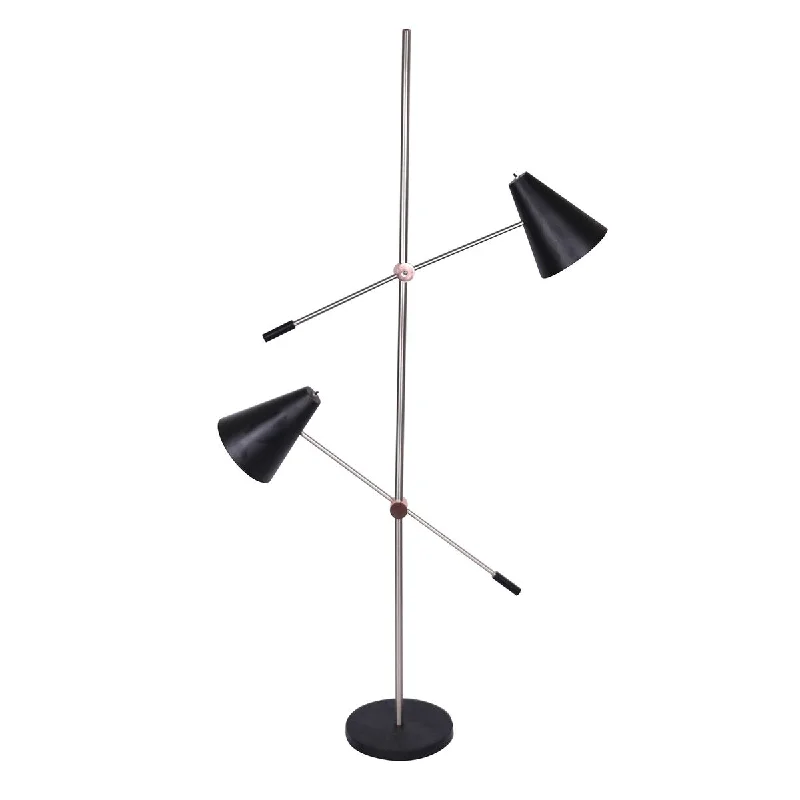 Adjustable Height Floor Lamp for Versatile Lighting NeedsAdjustable Height Floor Lamp for Versatile Lighting NeedsMetal 60" 2 Light Floor Lamp, Black - 170.0"H - 35.0" x 25.0" x 170.0"