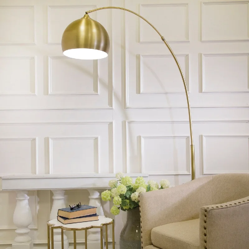 Metal Floor Lamp with a Matte Black Finish for a Sleek LookMetal Floor Lamp with a Matte Black Finish for a Sleek LookMetal 77" Arch Floor Lamp with Marble Base, Gold 17.0"H - 38.0" x 15.0" x 17.0"