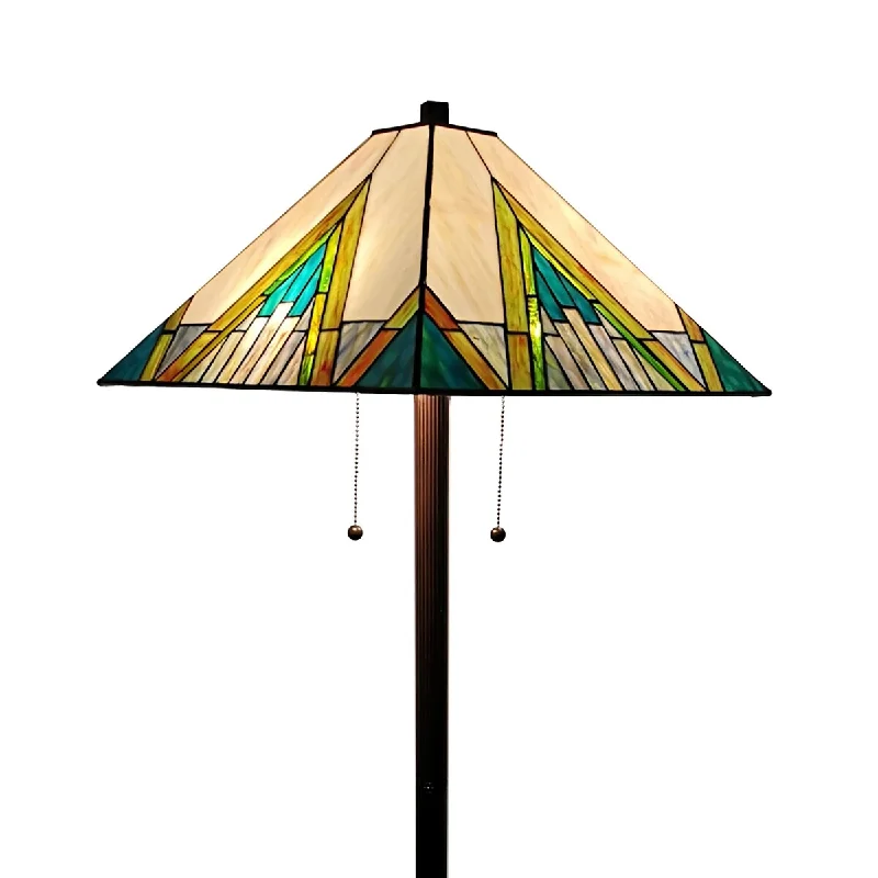 Dimmable Floor Lamp for Adjustable Lighting AmbianceDimmable Floor Lamp for Adjustable Lighting AmbianceTiffany Style Mission Floor Lamp 62" Tall Stained Glass AM353FL17 Amora Lighting - Multi-Color