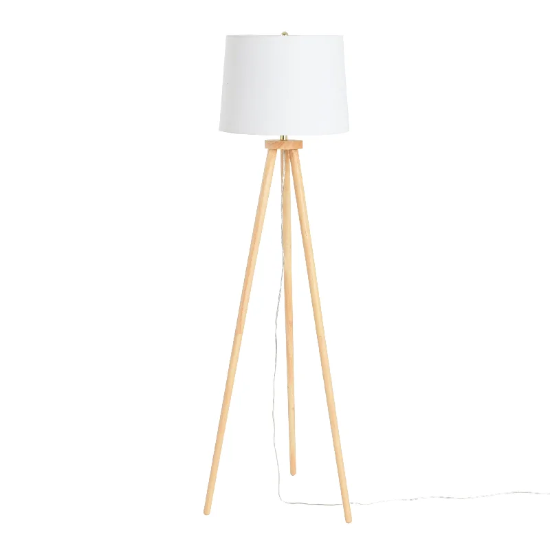 Metal Floor Lamp with a Matte Black Finish for a Sleek LookMetal Floor Lamp with a Matte Black Finish for a Sleek LookTripod Wood Floor Lamp with Linen Shade