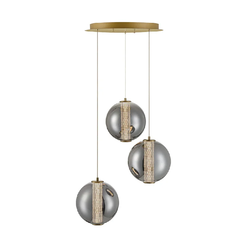 Crystal Ceiling Lights with High - Quality Swarovski CrystalsCrystal Ceiling Lights with High - Quality Swarovski CrystalsAtomo 3 Light Pendant in Gold