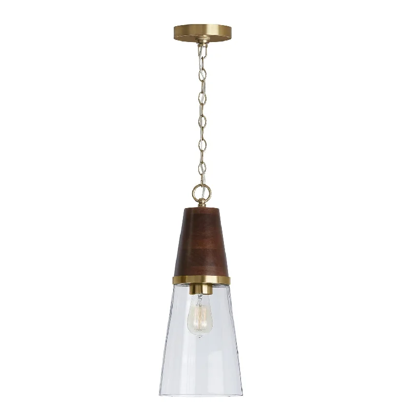 Moroccan Ceiling Lights with Colorful Stained Glass and Geometric CarvingsMoroccan Ceiling Lights with Colorful Stained Glass and Geometric CarvingsCapital Dodd 333911WR-477 Pendant Light - Dark Wood and True Brass