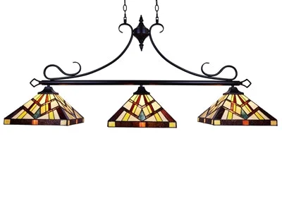 Art Deco Ceiling Lights with Geometric Patterns and Metallic FinishesArt Deco Ceiling Lights with Geometric Patterns and Metallic FinishesChloe Lighting Ch3t523bm47-Il3 Vincent Mission Tiffany-Style 3 Light Island Pendant 47" Wide