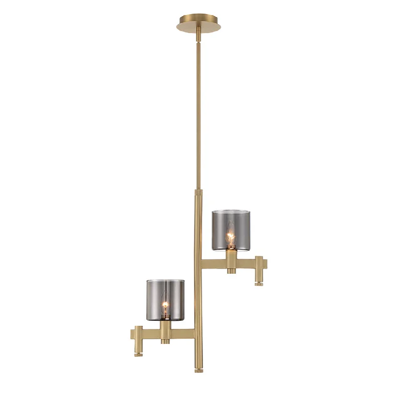 Scandinavian Style Ceiling Lights with Light Wood AccentsScandinavian Style Ceiling Lights with Light Wood AccentsDecato 2 Light Pendant in Brushed Gold