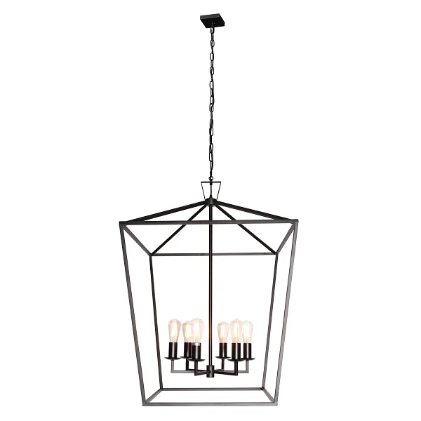 Tropical - Themed Ceiling Lights with Palm - Leaf Shapes and Rattan WrapsTropical - Themed Ceiling Lights with Palm - Leaf Shapes and Rattan WrapsDelport 6 Light Pentagon Ranch Iron Pendant