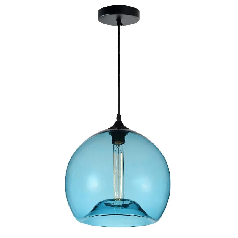 Crystal Ceiling Lights with High - Quality Swarovski CrystalsCrystal Ceiling Lights with High - Quality Swarovski CrystalsGlass 1 Light Down Mini Pendant With Blue Finish