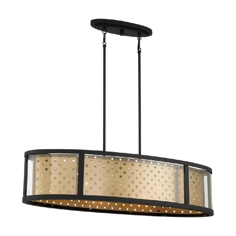 Mediterranean - Style Ceiling Lights with Terra - Cotta and Ceramic DetailsMediterranean - Style Ceiling Lights with Terra - Cotta and Ceramic DetailsGrado, 5 Lights Island Pend, Gold
