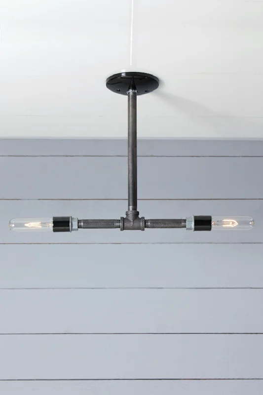 Chinese - Style Ceiling Lights with Red Lantern - Inspired DesignsChinese - Style Ceiling Lights with Red Lantern - Inspired DesignsIndustrial Black Pipe Light - Double Bare Bulb Pendant- Black Iron