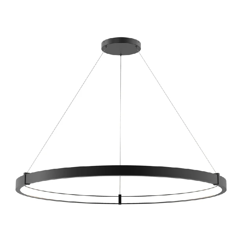 Tropical - Themed Ceiling Lights with Palm - Leaf Shapes and Rattan WrapsTropical - Themed Ceiling Lights with Palm - Leaf Shapes and Rattan WrapsMucci, Medium LED Pendant, Black