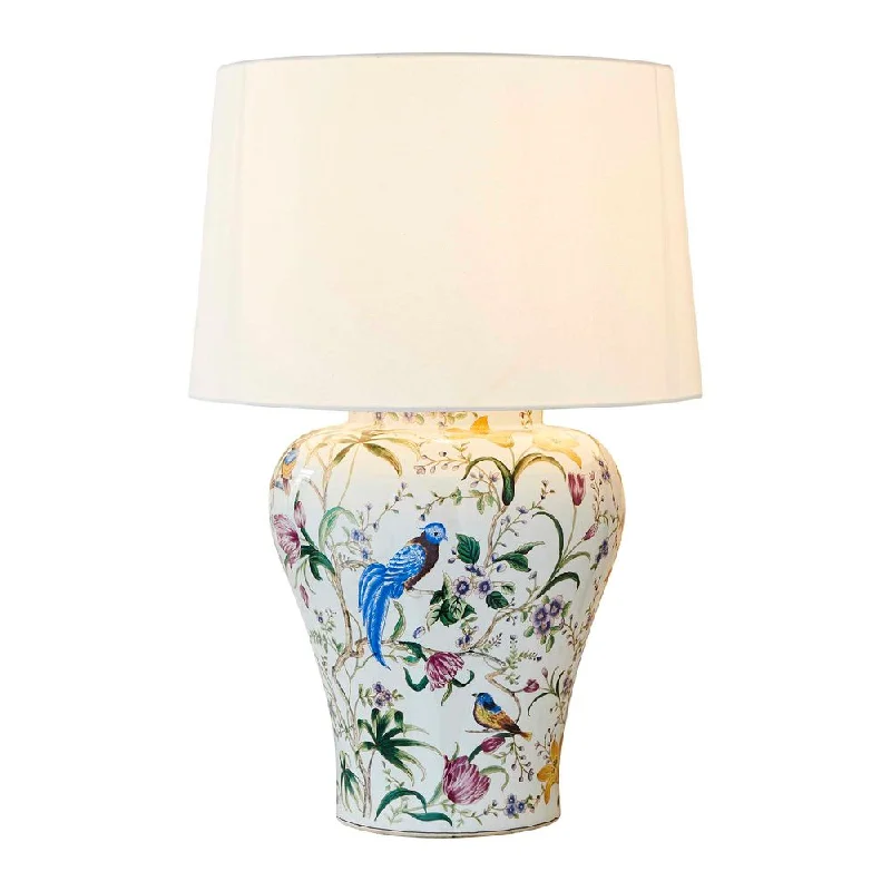 fabric table lamps with a linen shade for a relaxed and breathable lookfabric table lamps with a linen shade for a relaxed and breathable lookRaffles Bird Ceramic Table Lamp Base White